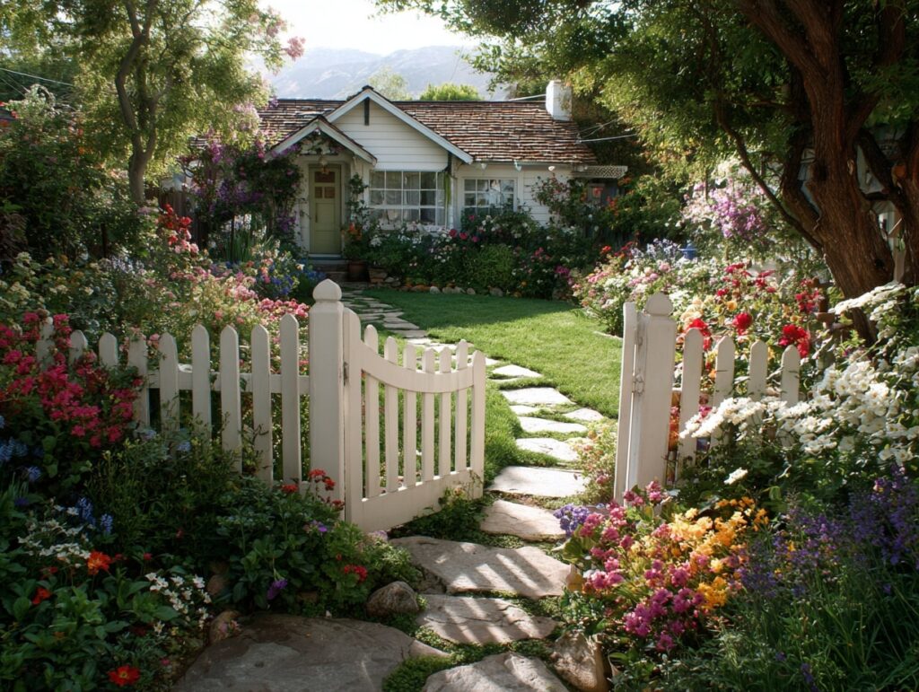 9. Picket Fence Charm with a Path to Bloom

