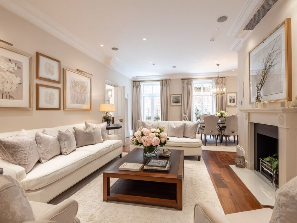 Elegant Beige Living Room with Classic Touches