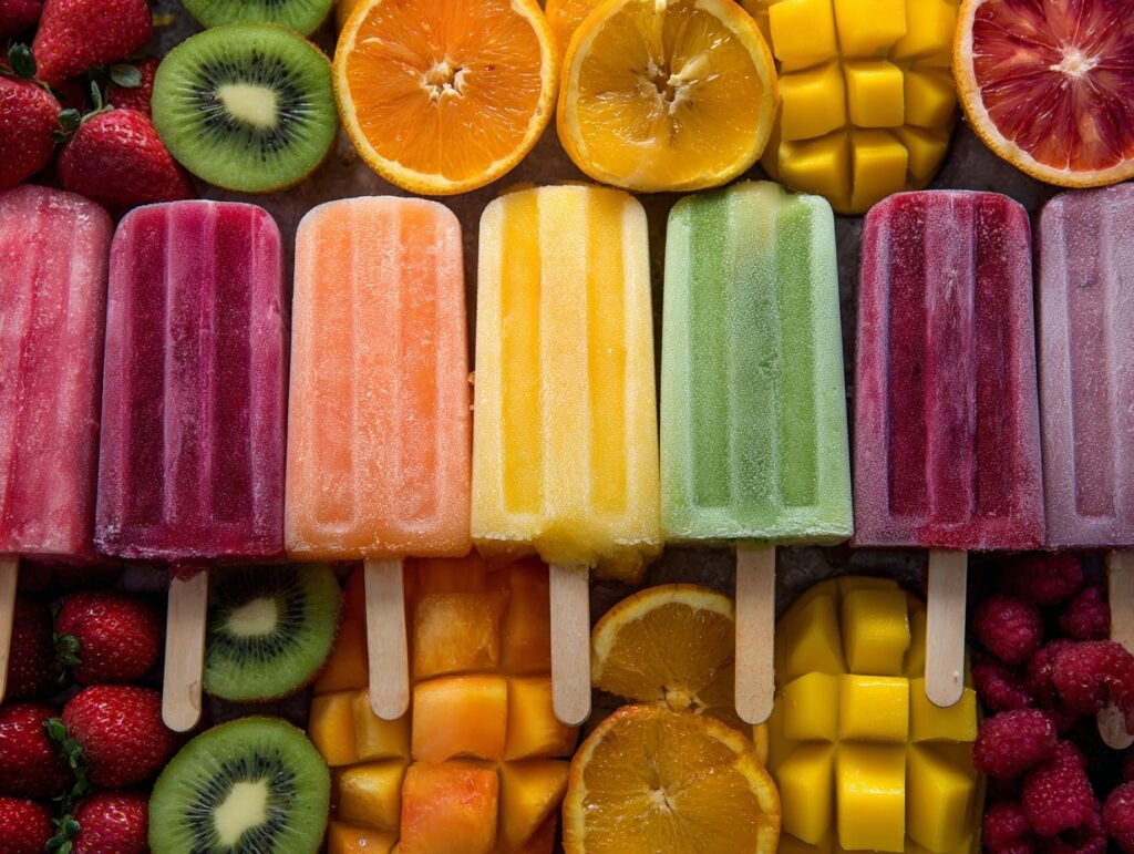 13. Rainbow Fruit Popsicle Bar