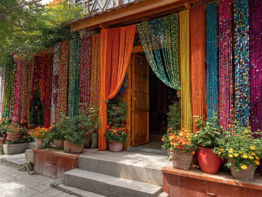 Beaded Curtain Garden Entrance