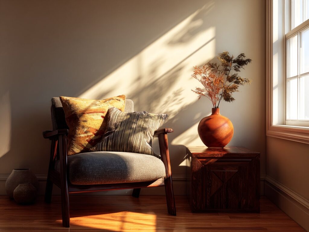 11. Minimalist Sun-Kissed Reading Corner