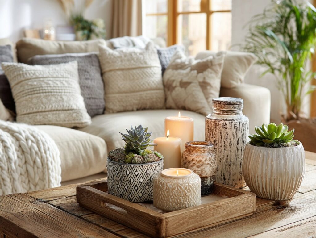 Cozy Boho Living Room with Textured Neutrals