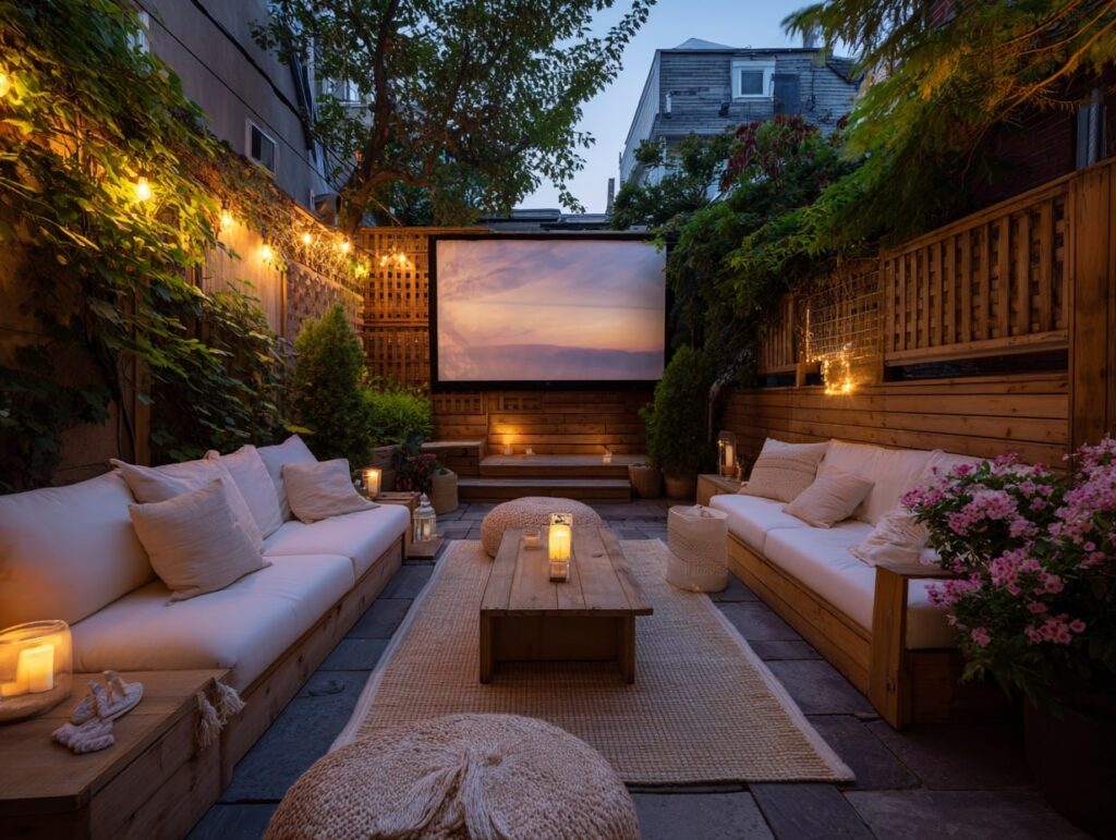 4. Cozy Garden Cinema Room Under the Stars