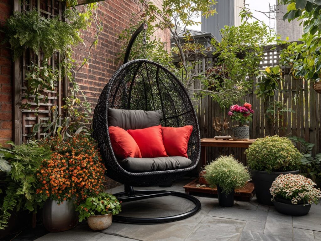 Cozy Nook with Hanging Egg Chair