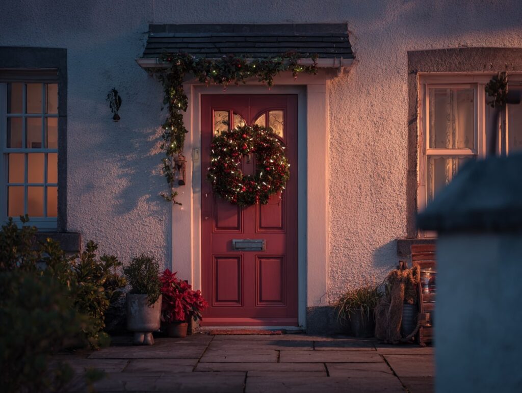 Welcoming Christmas Front Door Decor