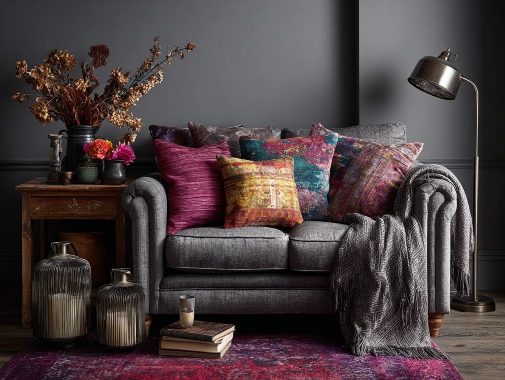 Bold Pillows + Cozy Moody Palette

