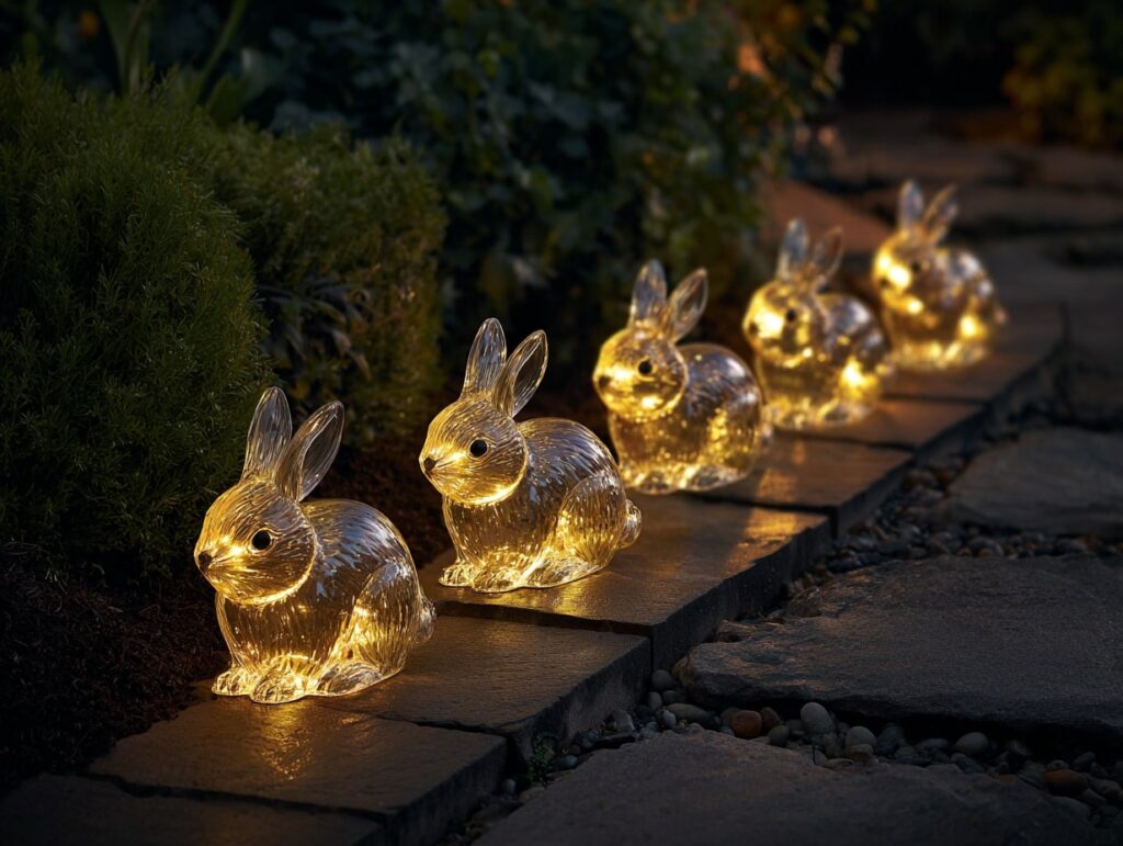 17. Glass Bunny Pathway Lights