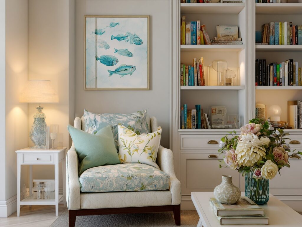 Floral Accent Chair + Soft Pastel Touches