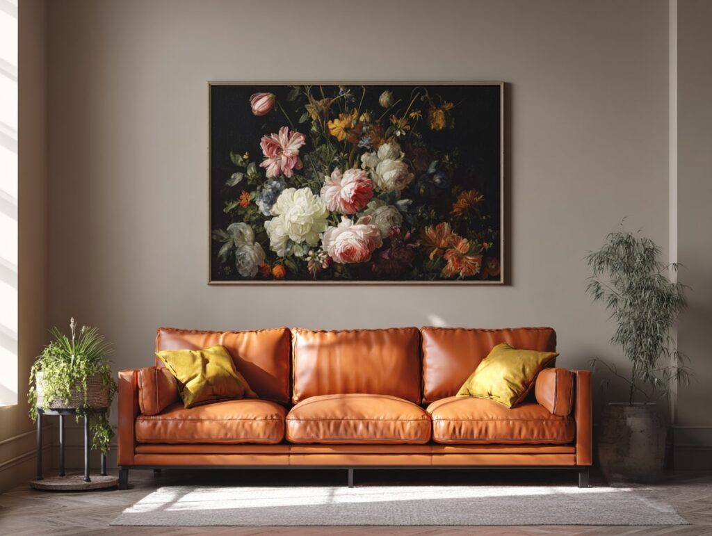 DIY Framed Floral Canvas Art