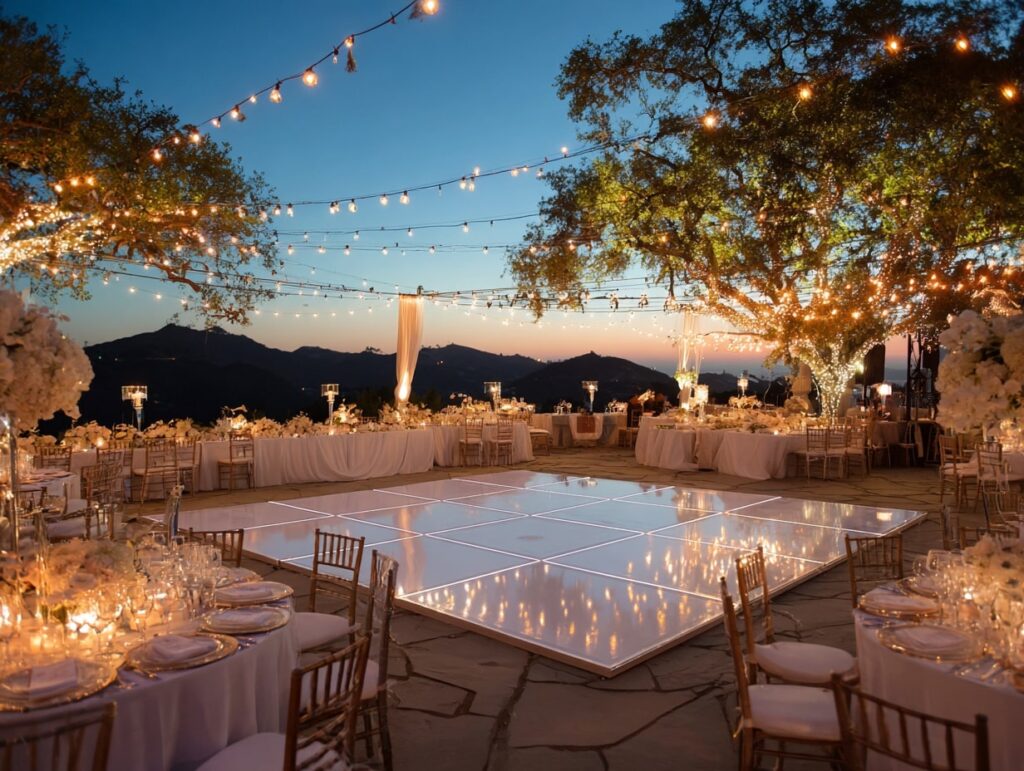 Glamorous Light-Up Dance Floor Under the Stars