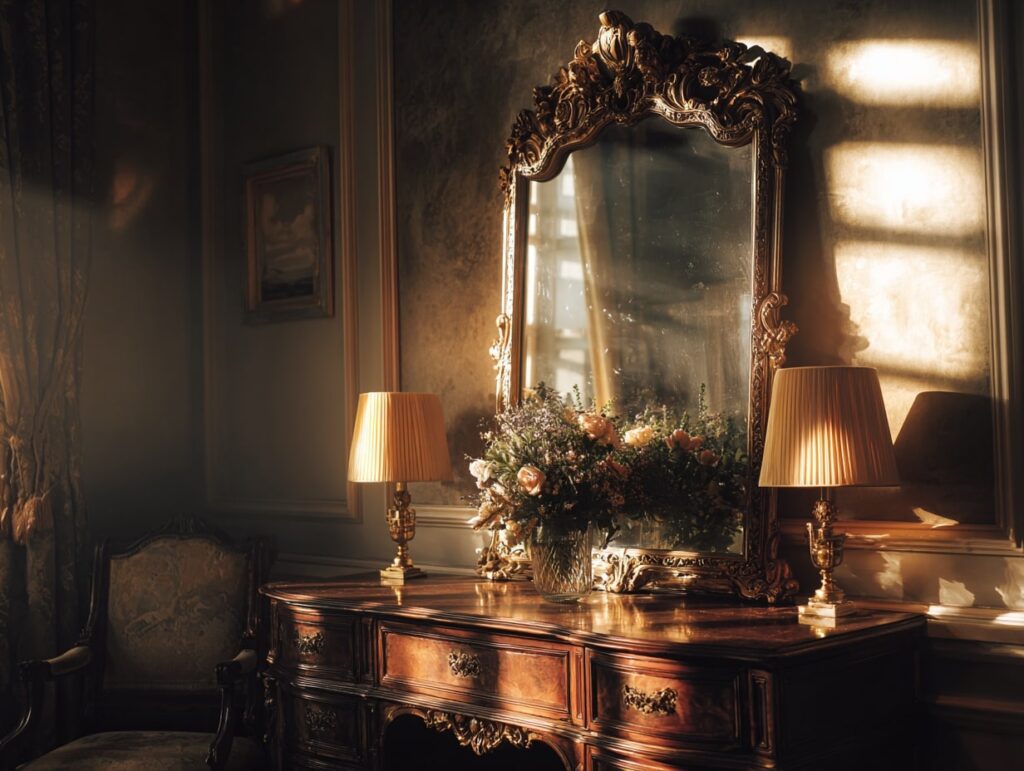 3. Gilded Elegance with Antique Charm
