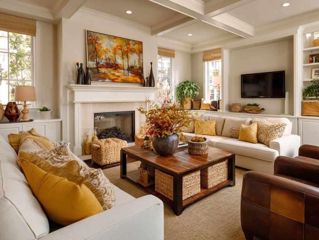 Add Warmth with Cozy Textiles and Baskets