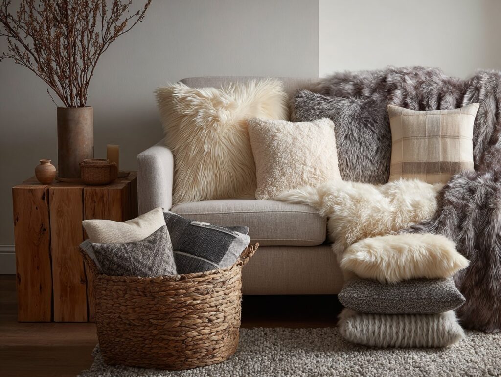Textured Throw Layers + Earthy Tones

