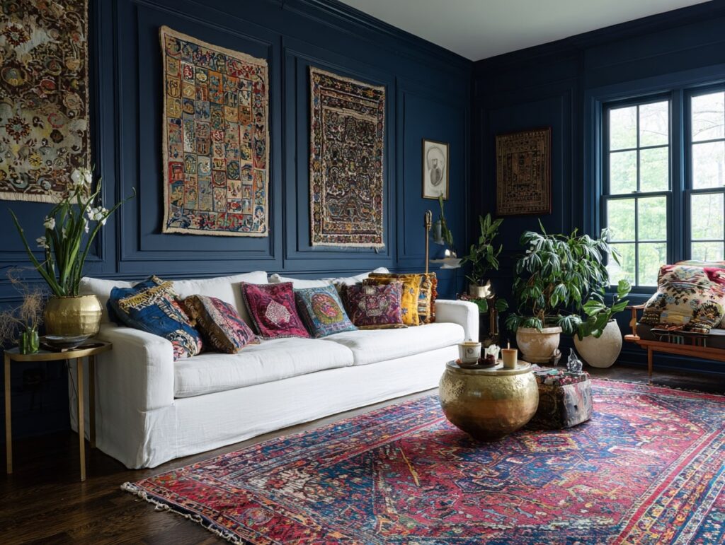 Eclectic Boho Living Room with Rich Textiles