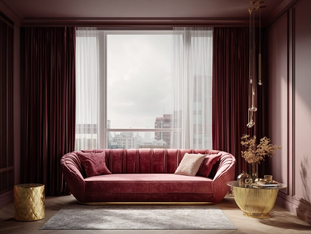 12. Burgundy Drama with Velvet Luxe