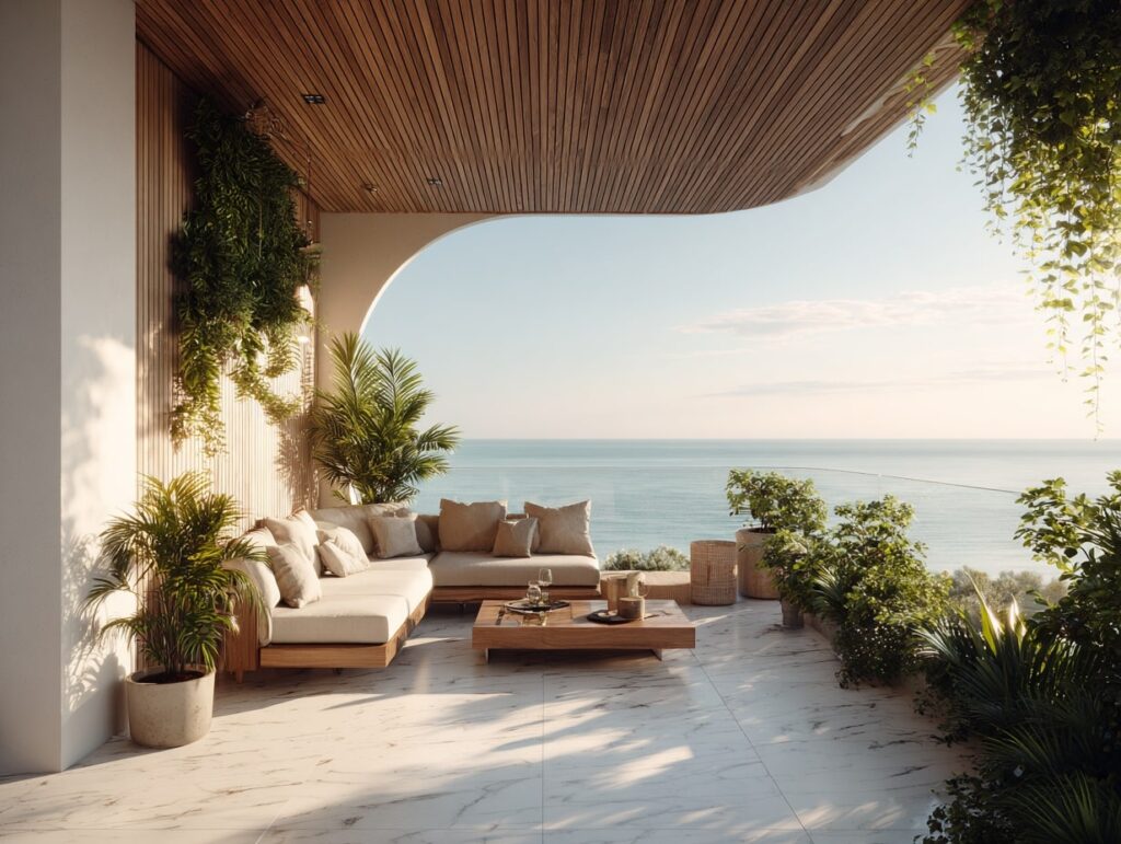 Seaside Balcony with Natural Tones