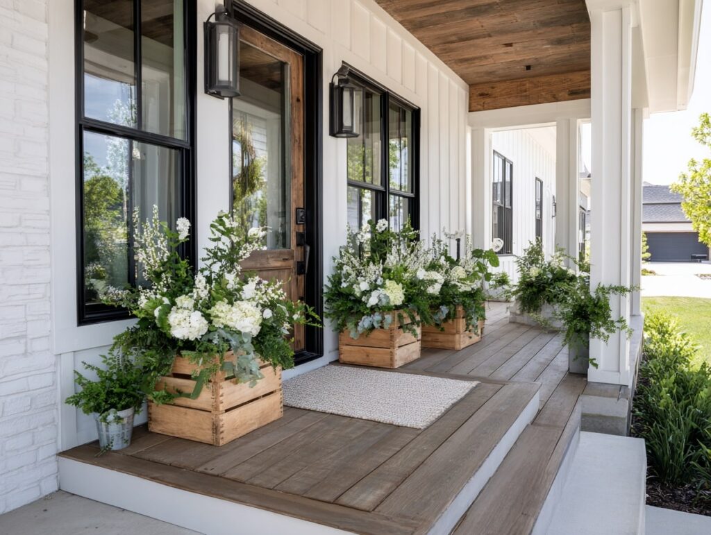 Fresh Greenery and White Blooms for Fall