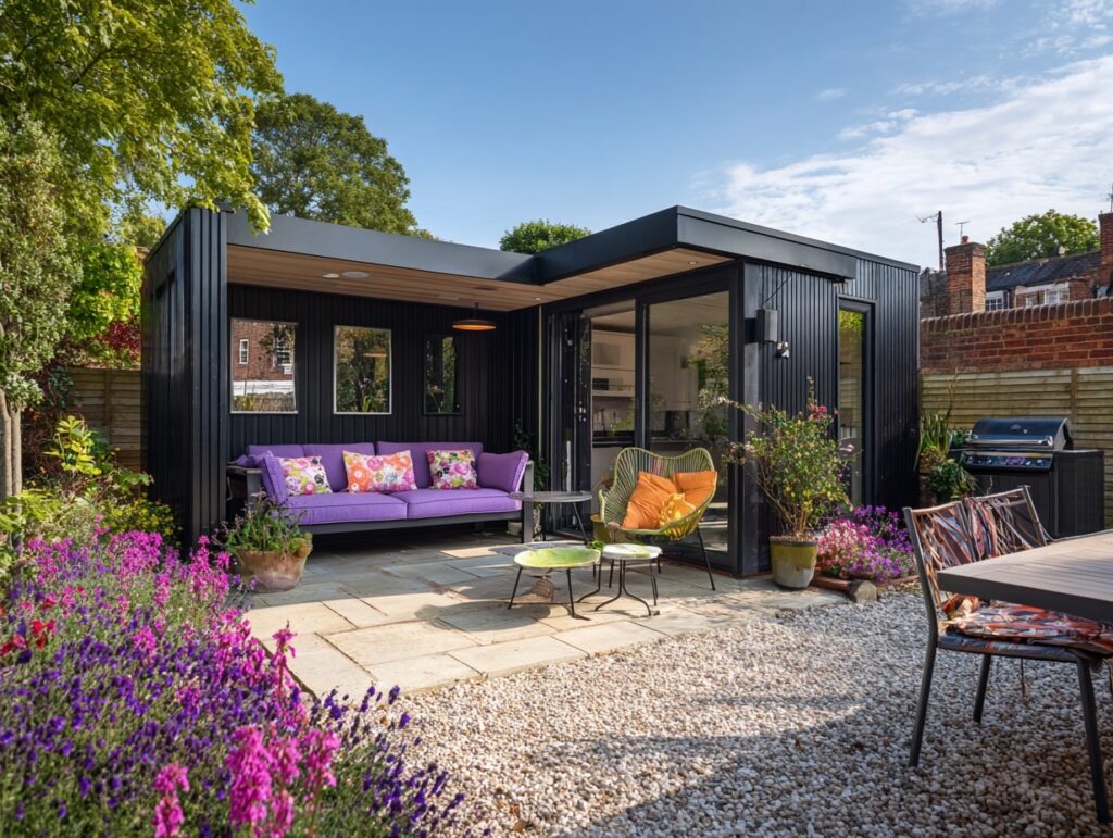 Modern Garden Lounge with Vibrant Summer Colors