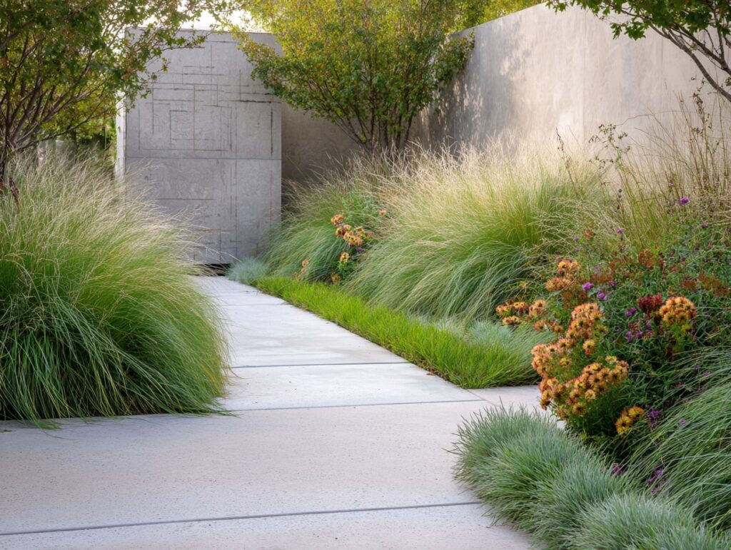 Grassy Borders with Soft Color Accents

