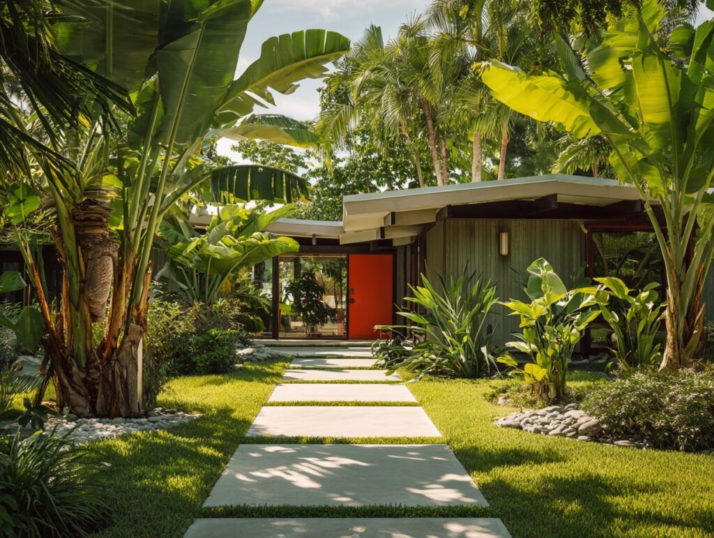3. Tropical Entryway with Lush Summer Energy