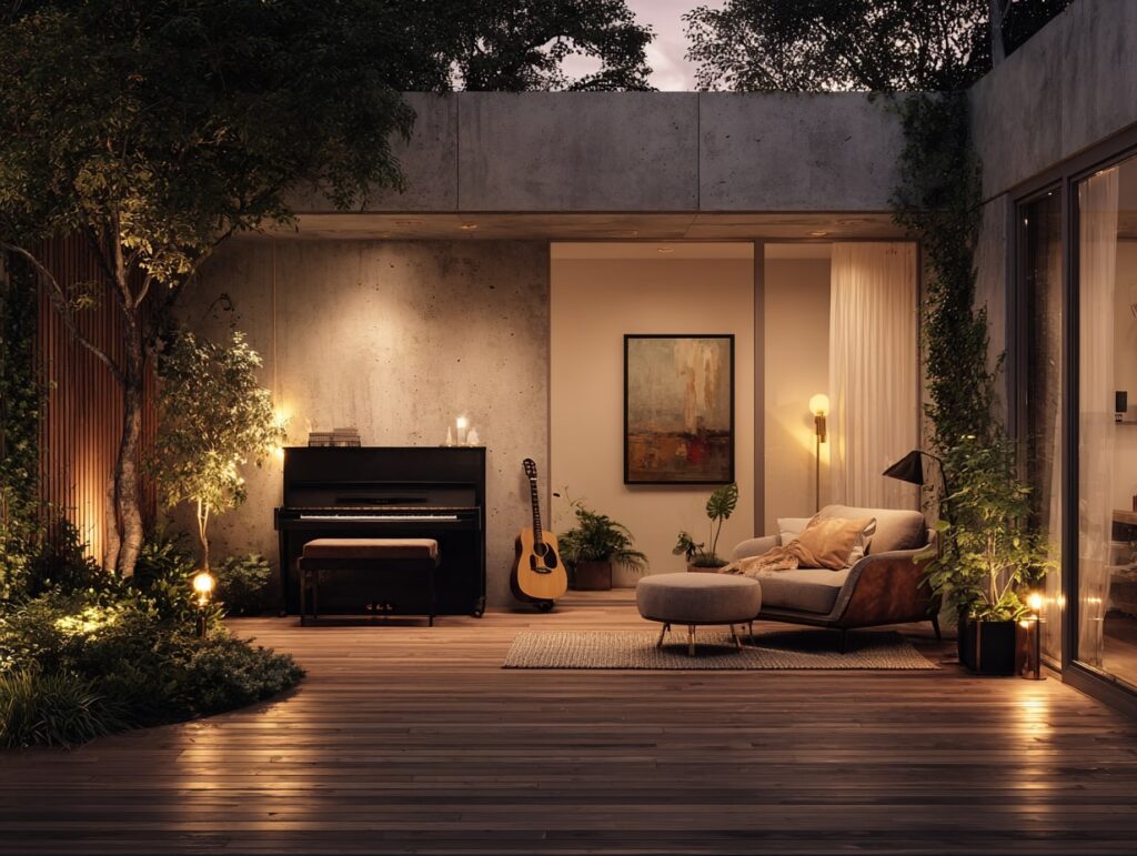 11. Garden Music Room with Evening Charm

