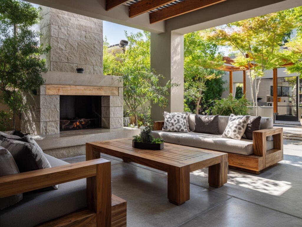 Modern Retreat with a Cozy Fireplace