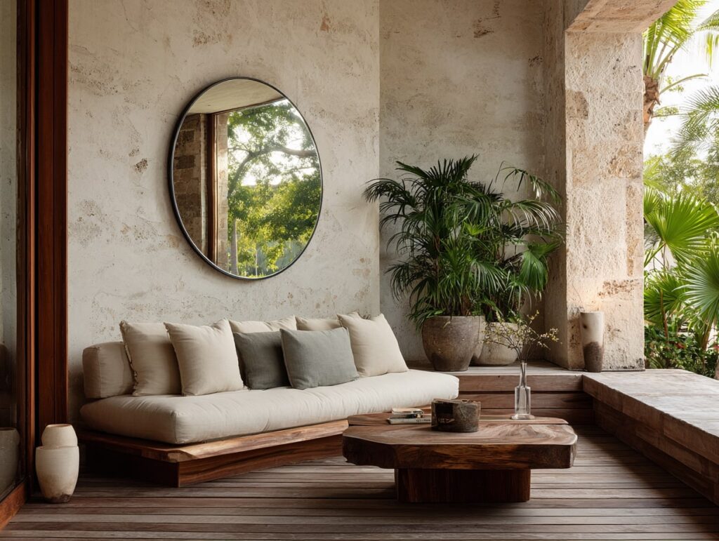 Minimalist Outdoor Lounge with Earthy Vibes