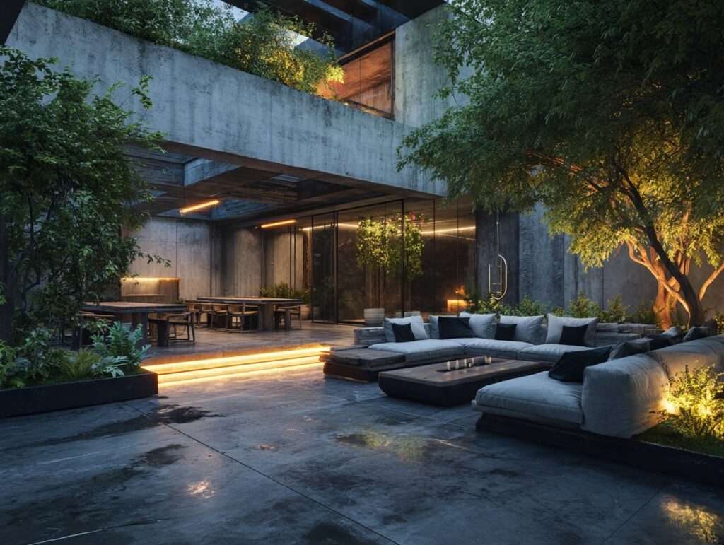 Modern Minimalist Patio with Urban Flair