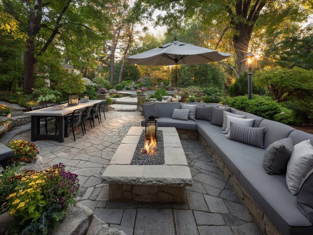 7. Forest Patio with Fire Pit and Dining Zone
