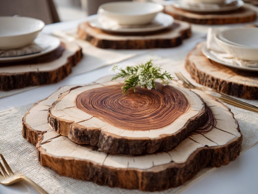 Rustic Wood Slice Place Settings