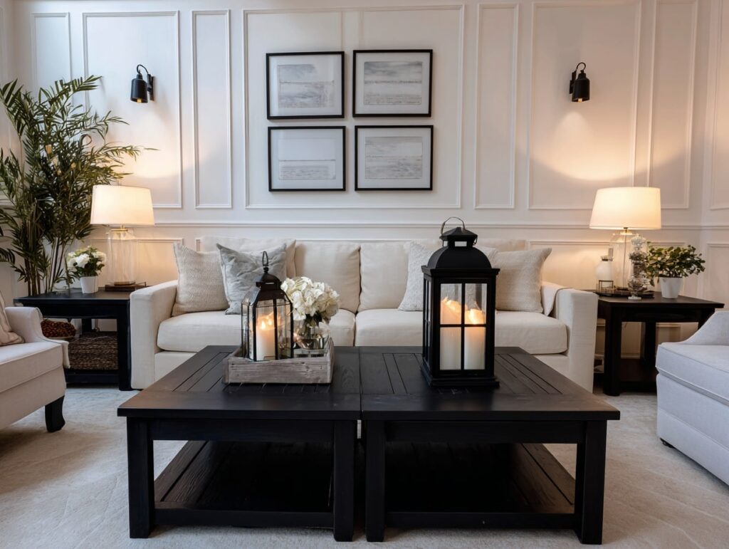 4. Classic Beige with Bold Black Accents