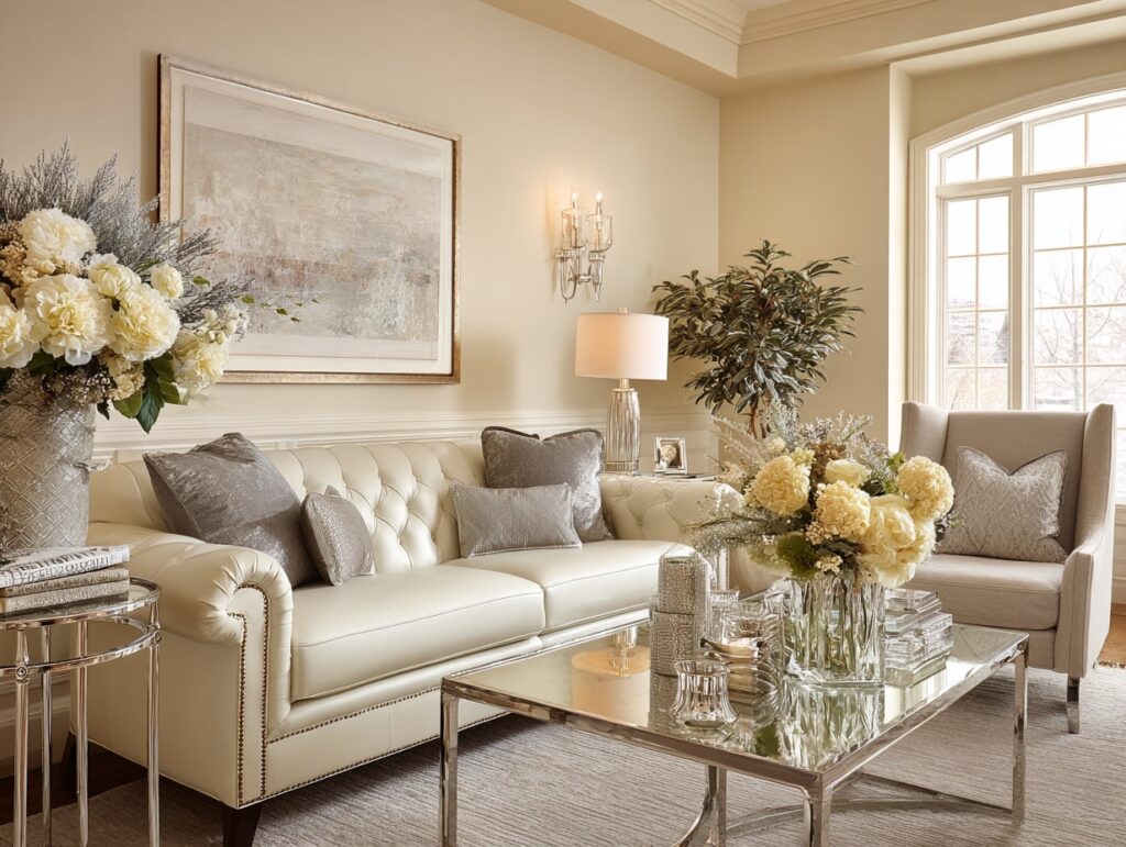 14. Soft Neutrals with a Touch of Glam