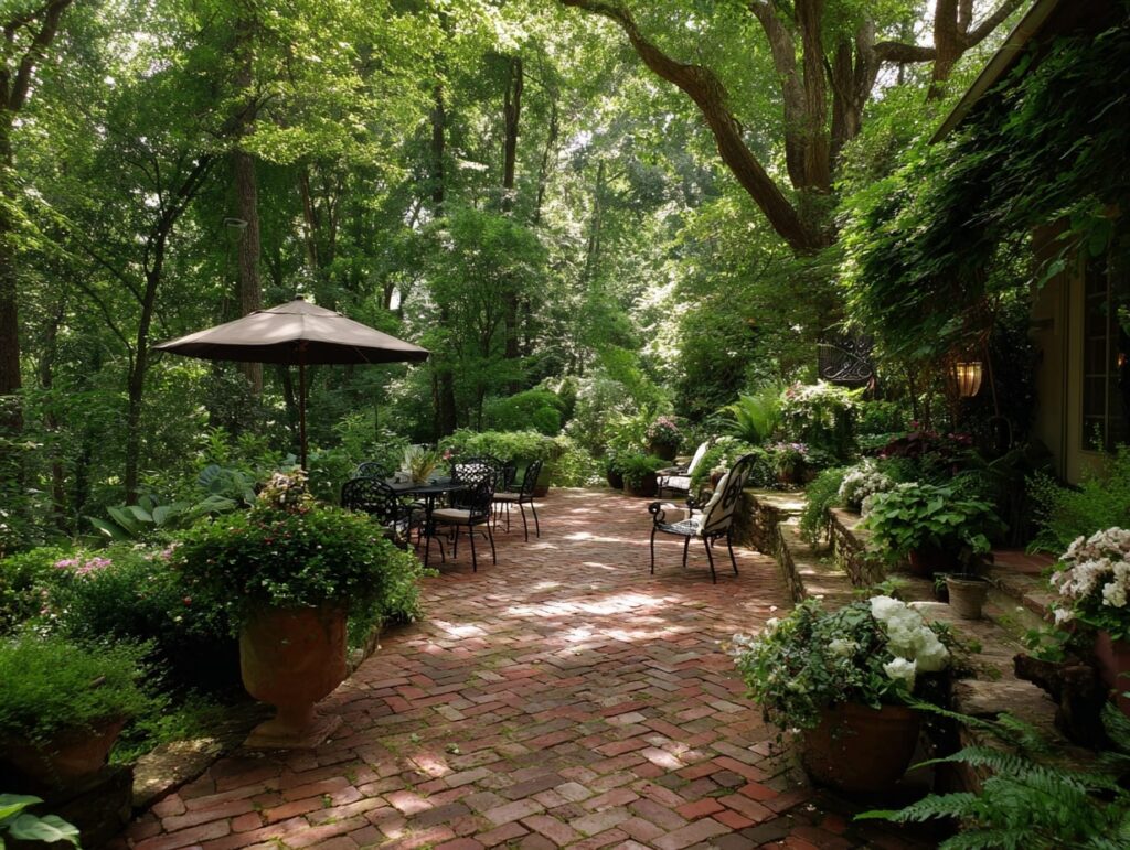 Woodland Brick Patio Retreat