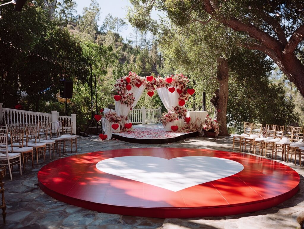 Heart-Shaped Dance Floor for a Romantic Touch

