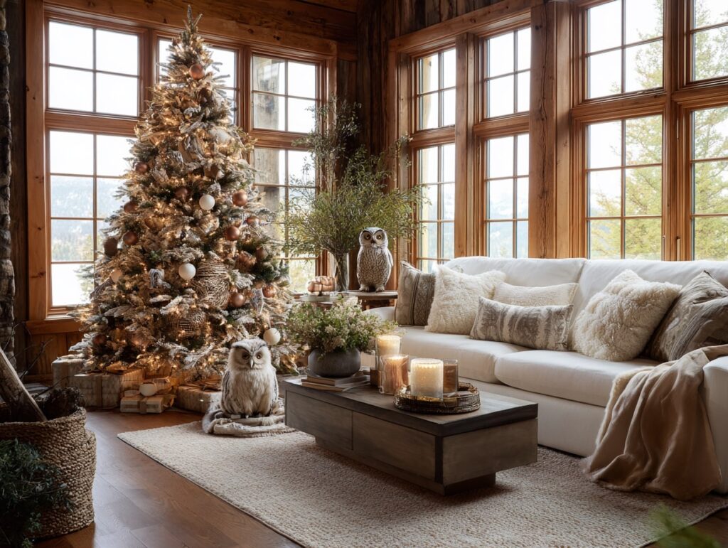 Woodland-Inspired Christmas Tree with Rustic Warmth
