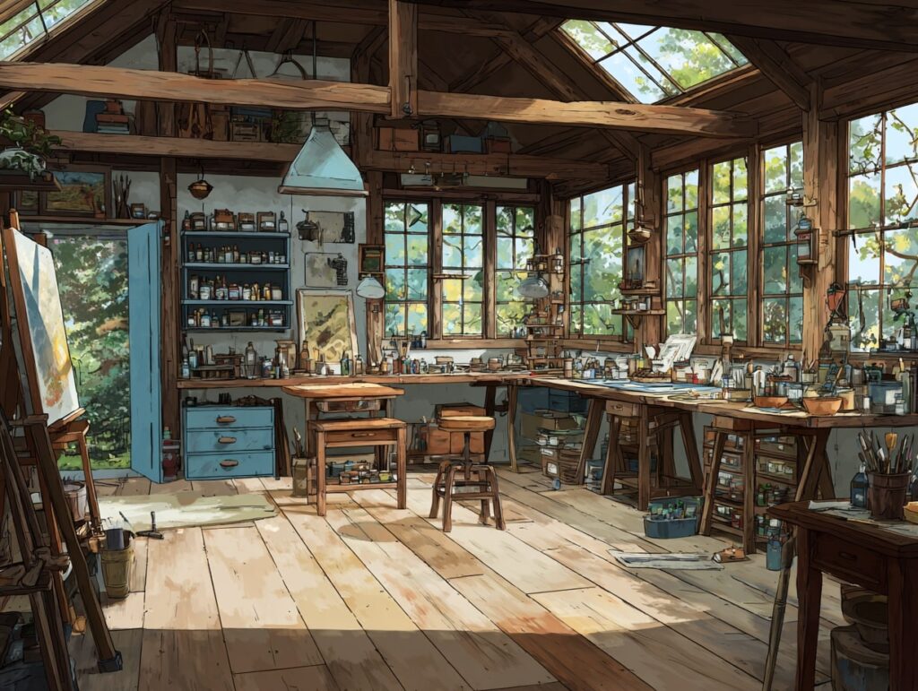 10. Rustic Garden Studio for Creative Work