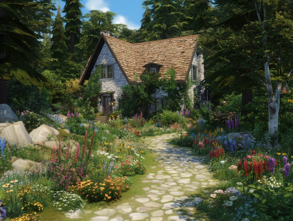 15. Woodland Path to a Flower-Lined Retreat