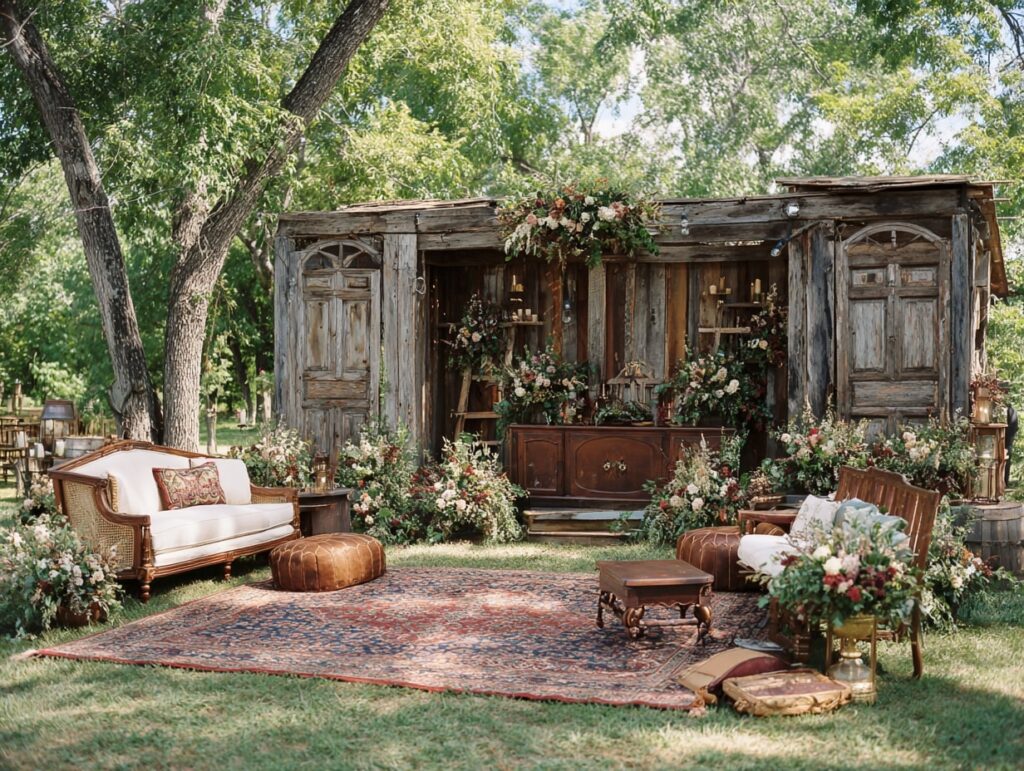 5. Vintage Garden Lounge Wedding Stage