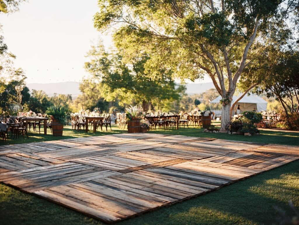 Rustic Wooden Pallet Dance Floor