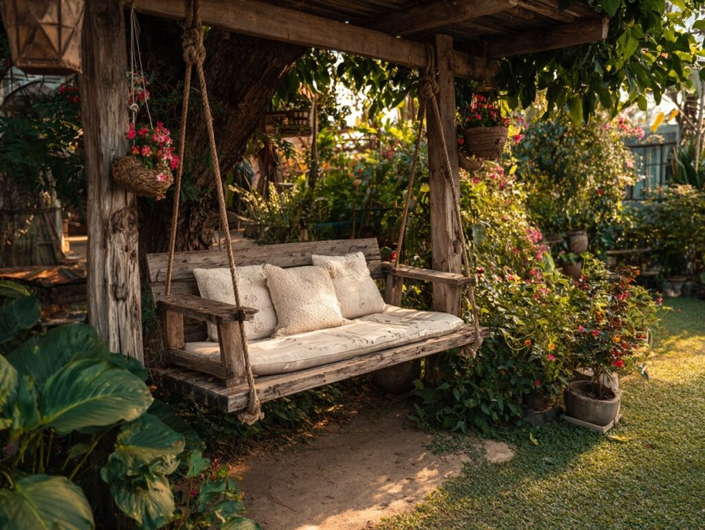 Rustic Garden Swing Nook

