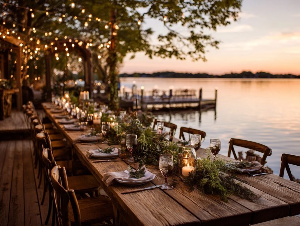 Sunset Dinner by the Lake

