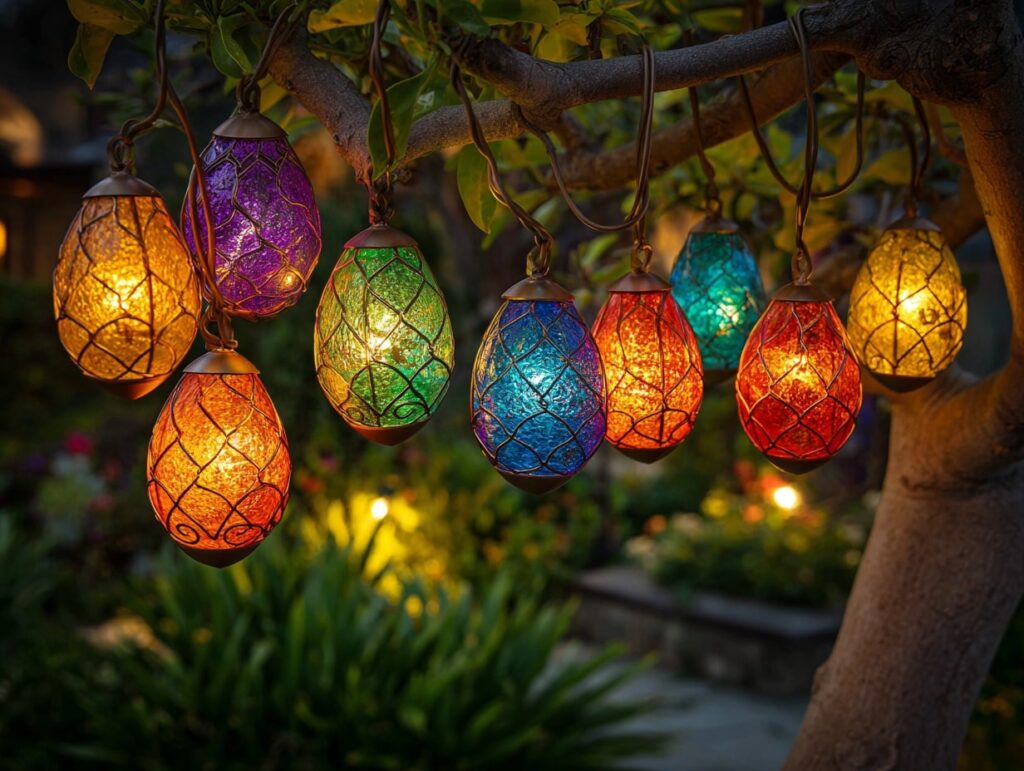 3. Colorful Egg Lantern String Lights

