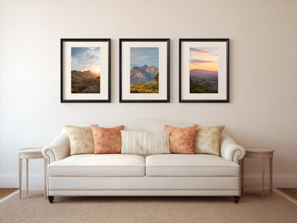 Classic Beige Living Room with Nature-Inspired Art