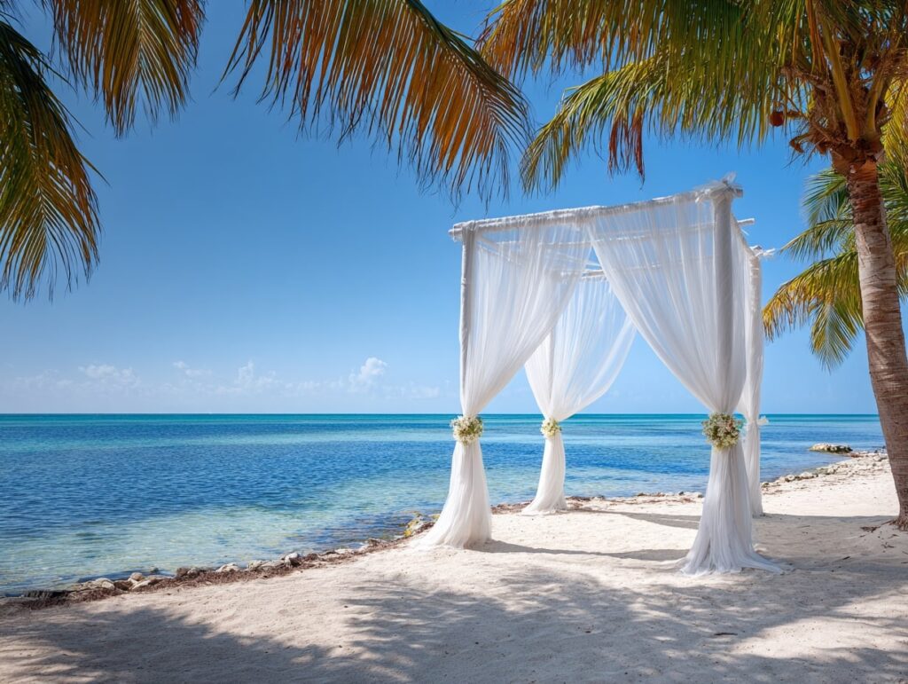 Tropical Shoreline Ceremony Setup

