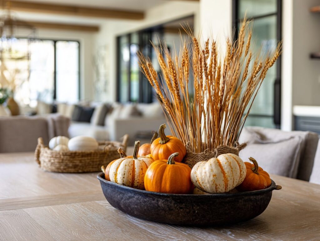 Mini Pumpkins + Wheat Bundle Centerpiece