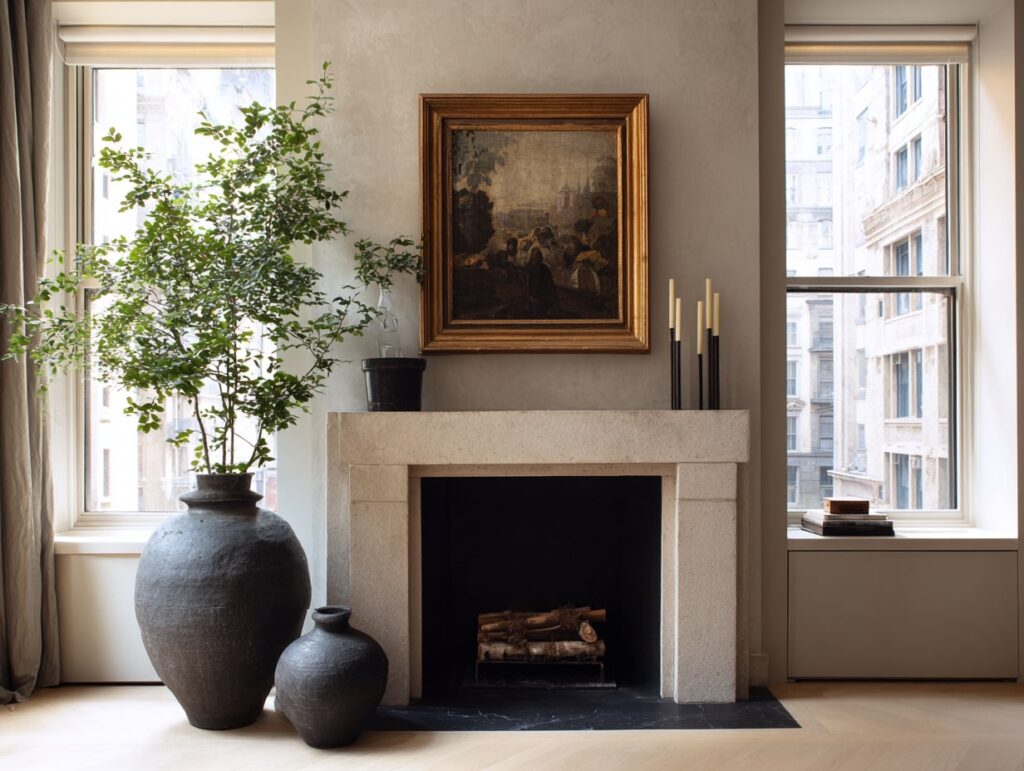 Minimal Fireplace + Urban Calm

