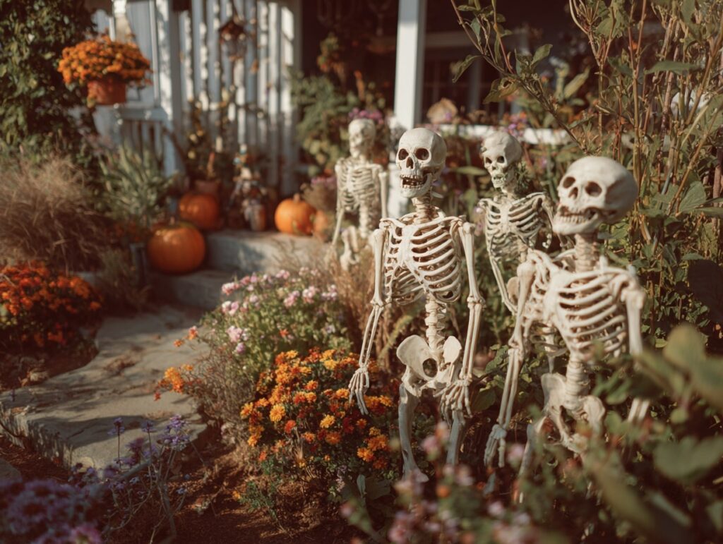 Skeleton Parade Among the Flowers