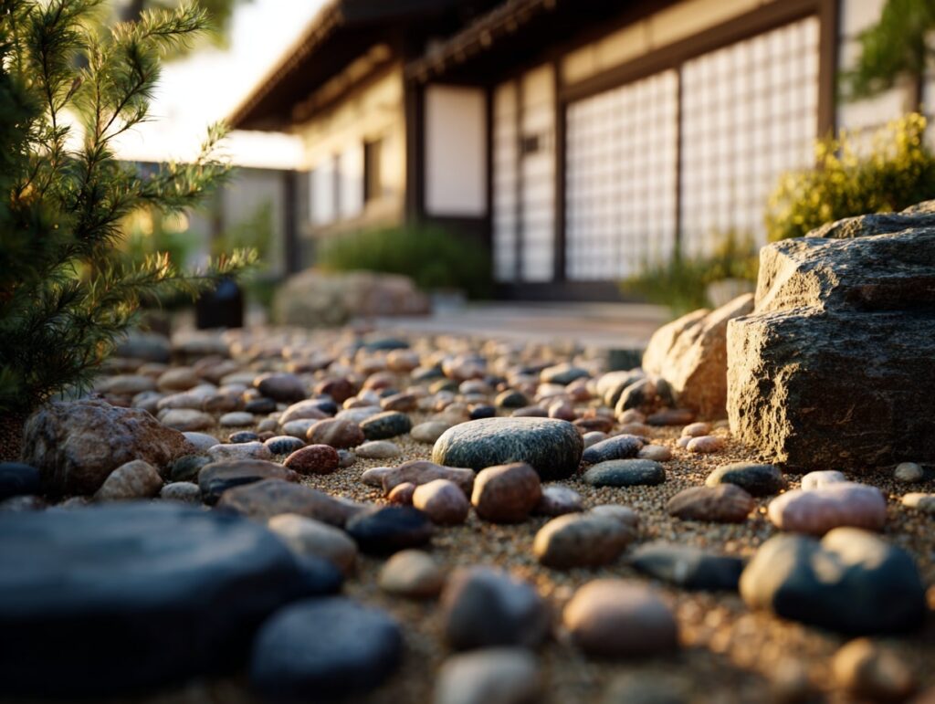11. Zen Patio with Pebbles and Natural Balance