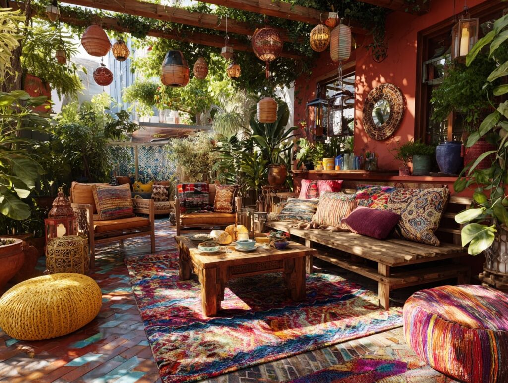 13. Boho Patio Full of Color and Texture