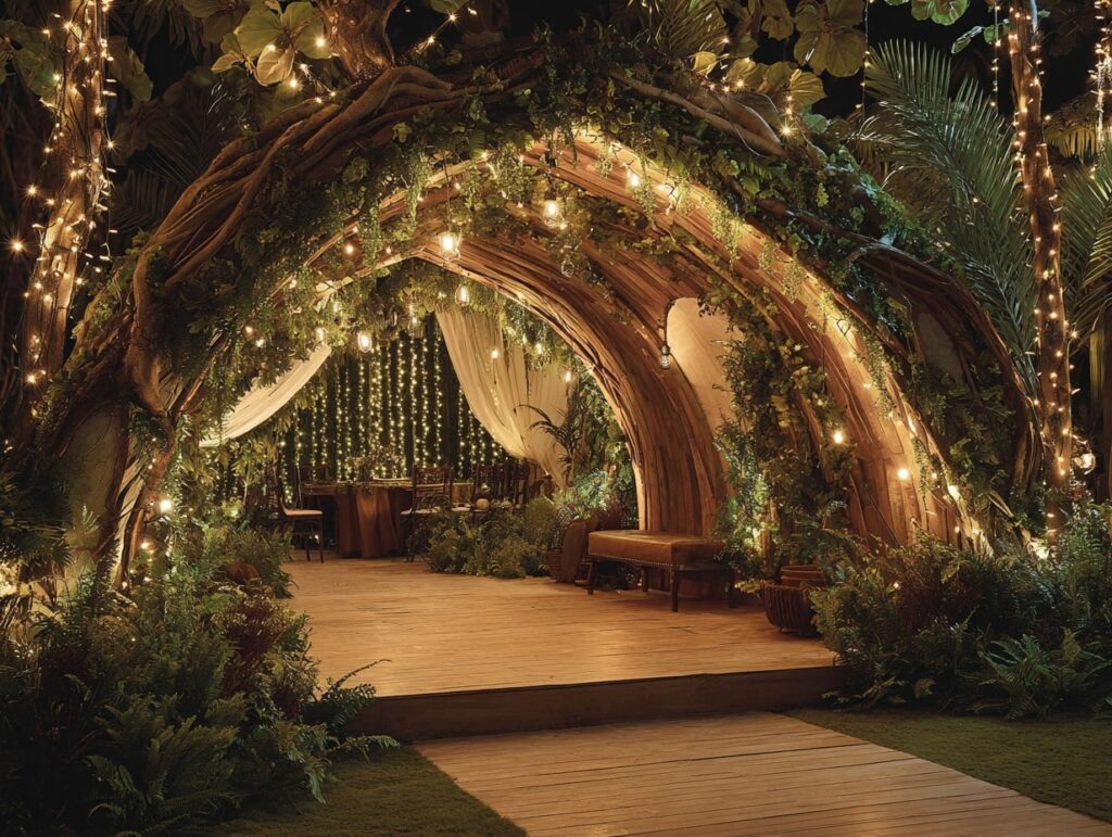 9. Enchanted Forest Canopy Wedding Stage